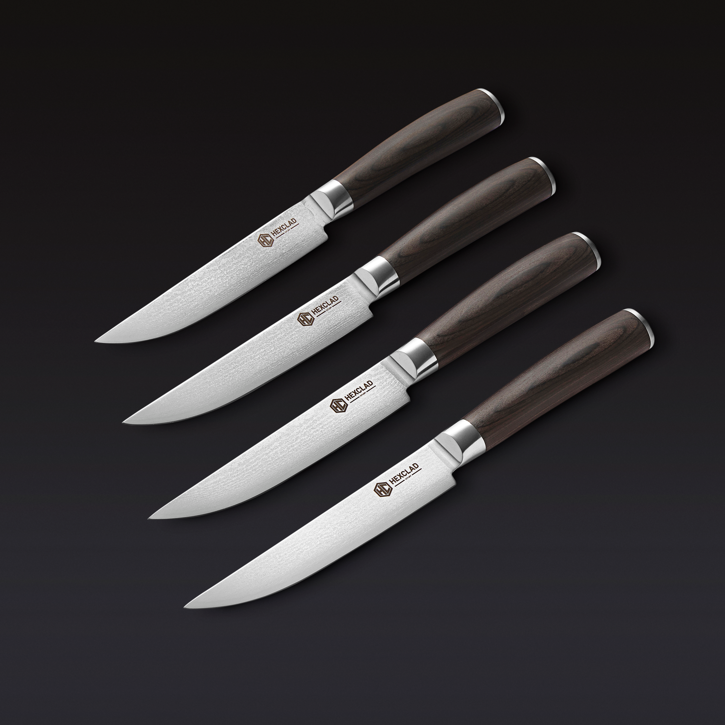 Damascus Steel Steak Knife Set, 4-pc (Espresso)